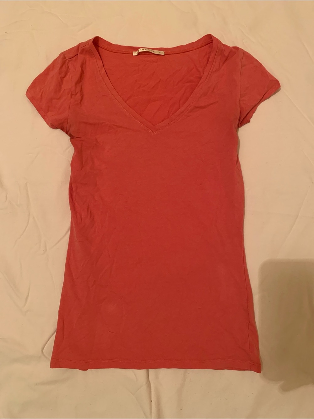 Smart Set Coral V-Neck Short Sleeve Tee